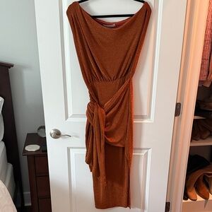 Petal & Pup Asymmetrical Rust Dress